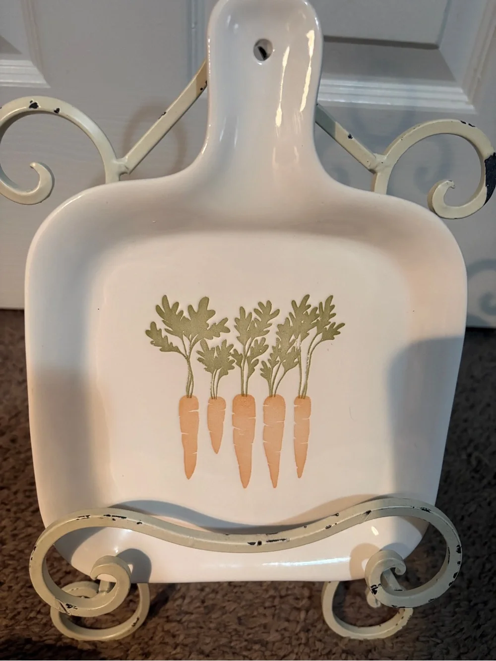 Decorative Carrot pillow w/ matching Carrot plate